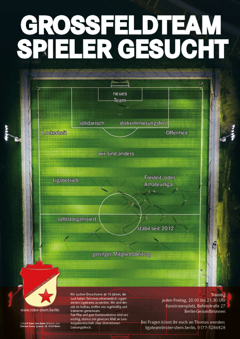 Fußball Ligateam Spieler gesucht – Roter Stern Berlin
